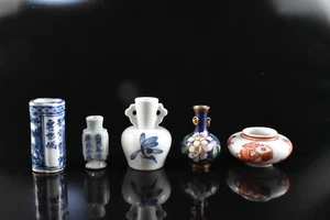 K838: Chinese Kiyomizu-ware SMALL BOTTLE Bundle sale - Picture 1 of 9
