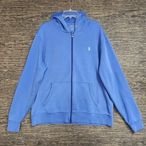 Polo Ralph Lauren Doble Punto Cremallera Completa Sudadera con Capucha Azul Para Hombre Talla XL  - Imagen 1 de 10