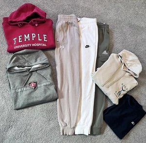 Men Medium Lot 6 - Sweat Pant / Shirts Nike Adidas UA Salty Hill academy Temple - Picture 1 of 4