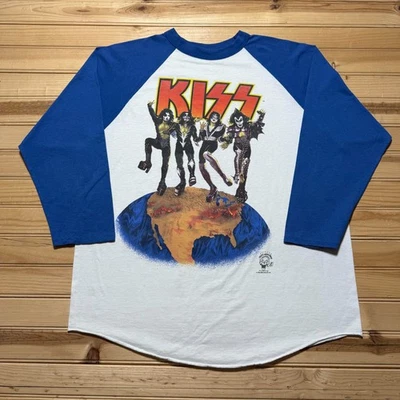 Camisa Raglán Concierto Gira Reunión 96-97 Kiss Alive Worldwide 1996 De Colección EE. UU. XL Foto 1 de 4