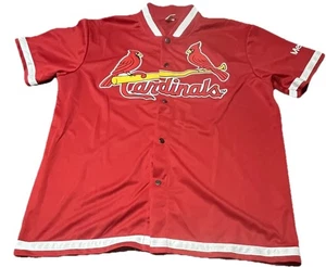 Camicia St Louis Cardinals uomo XL rossa MLB baseball bottoni davanti promo misericordia - Foto 1 di 10