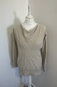 Celtic & Co Pullover Damen Größe M Beige Lammwolle Langarm Wasserfallausschnitt Strick - Bild 1 von 12