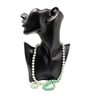 HSN Joy Green & Lt Green Jade Knotted Bead 925 10mm Necklace 30" - Picture 1 of 9