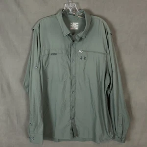 Under Armour Shirt Mens 2XL Loose Gray Vented Fish Stalker Outdoors Breathable - Picture 1 of 15