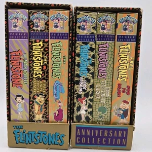 The Flintstones 30 Year Anniversay Collection VHS Cartoons 1991 Lot Boxed Set 6 - Picture 1 of 14