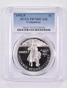 PR70 1992-P DCAM Columbus Commemorative Silver Dollar PCGS *0399 - Picture 1 of 5