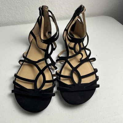 Material Girl Pixie Open Toe Special Occasion Strappy Black Women shoes Size 9.5 - Image 1 of 4