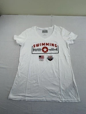 Fanatics USA Natación Pruebas Olímpicas 2024 Indianápolis Talla Pequeña Mujer Cuello en V Nuevo Foto 1 de 4