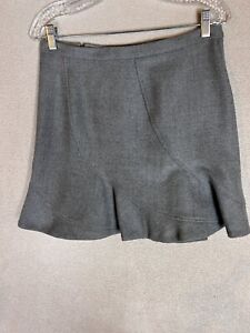 J. Crew Skirt Womens 6 Gray Wool Lined Flared Career Zip Short
