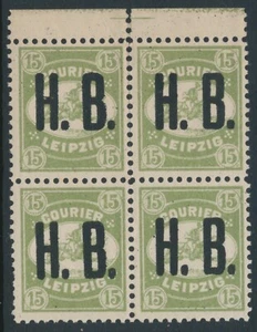 Leipzig 1893 Mi E6 15 Pf MNH Town Local, PrivatPost (**) Block 4 some separation - Picture 1 of 2