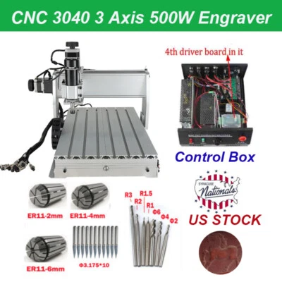 CNC 3040 Router 3-Axis Acrylic Engraving Milling Cutting Machine 500W Engraver - Image 1 of 4
