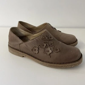 Clarks Zapatos Planos Cómodos Cuero Marrón Sin Cordones Hippie Flores Talla 4 37 - Imagen 1 de 12