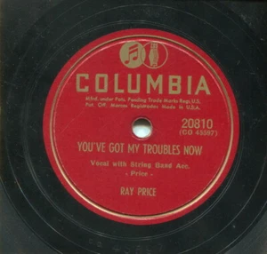RAY PRICE (You've Got My Troubles Now / If You're Ever) COUNTRY 78 RPM RECORD - Picture 1 of 2