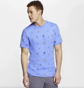Nike Court Tennis All Over Print XL T-Shirt Blue France Roland Garros - NEW - Picture 1 of 10