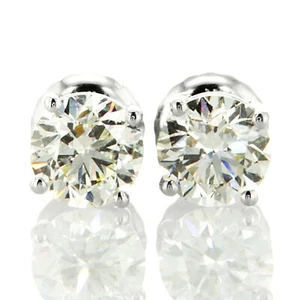 Diamant Ohrstecker runde Form echt G/H SI1/SI2 14K Weißgold 1,17 TCW - Bild 1 von 7
