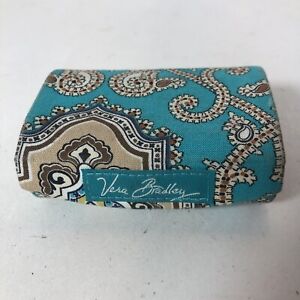Vera Bradley Lipstick Case Totally Turquoise Kiss Me Twice Gloss With Mirror D1