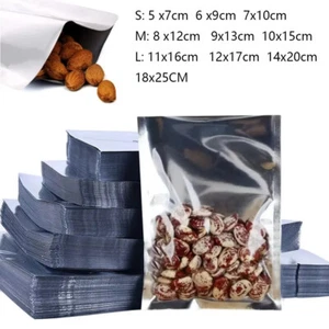 Clear + Silver Aluminum Foil Packaging Bag Heat Seal Vacuum Mylar Pouches ﻿ - Picture 1 of 16
