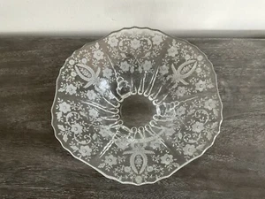 Viking Prelude Etched Footed Flared Bowl 10.5” wide 4" high - Picture 1 of 9