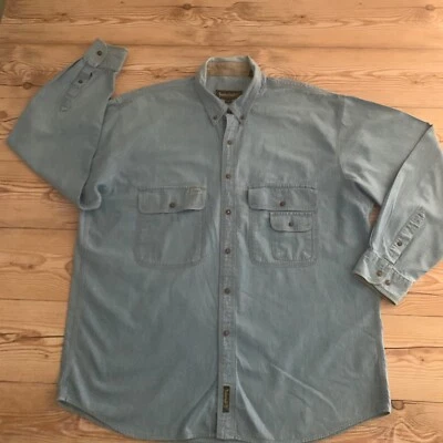 Camisa Timberland Para Hombre XL Denim Weathergear Abotonada Manga Larga Puño Abatible Foto 1 de 4