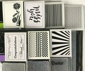 Darice Embossing Folders Daisy Miss You Lines Octagon Phrases Pattern Sunrays - Picture 1 of 8