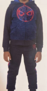 Spider-Man Kids Blue 2 Piece Active Set Outfit Full Zip Hoodie Joggers Size 5 - Picture 1 of 6