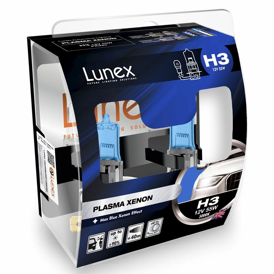 2x Lunex H3 Plasma Xenon Halógeno Azul Xenón Look 5000K - Imagen 1 de 1