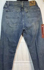 POLO RALPH LAUREN Relaxed Jeans Straight Leg Leather Patch Men's 30 x 34 NWT New - Picture 1 of 13