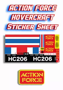 Action Force Hovercraft W.H.A.L.E. Replacement Vintage Sticker Sheet Palitoy - Picture 1 of 6