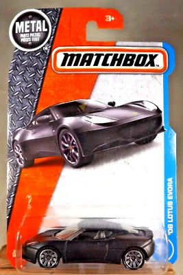 2016 Matchbox City 20/125 '08 LOTUS EVORA Flat Black w/Chrome Split 10 Spokes - Image 1 of 4