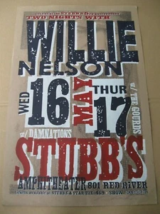 PÓSTER CONCIERTO WILLIE NELSON STUBBS ANFITEATRO 2002 ARTE NUMERADO FIRMADO  - Imagen 1 de 4