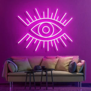 EYE Neon Sign Led Neon Light Neon Sign Wall Art Bedroom Office Living Room Decor - Picture 1 of 21