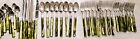 French Jean Dubost Flatware~39 Pieces~Green Tone Bamboo Look Handles