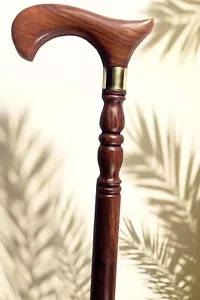 Men-Women-Old People Beautiful Hand Carved Design Wooden Walking Stick Cane - Picture 1 of 5