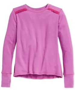 Layer 8 Girls' Crochet-Accent Thermal Top, Iris/Festival Fuchsia, Size 4 - Picture 1 of 1