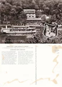 34125 Kassel AK Gasthaus Zur Grauen Katze Dampfer Schiff Einklebespuren - Bild 1 von 3
