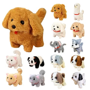 Electronic Plush Puppy Toy Walking Barking Plush Dog Stuffed Animal Kids Toy - Picture 1 of 27