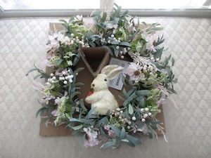 Sweet Bunny Blossom 26-Inch Indoor Wreath w/Rabbit Accent, Florals & Greenery - Picture 1 of 7
