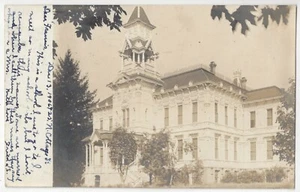 1906 Salem, Oregon - FOTO REAL Edificio escolar y dirección, postal de arquitectura - Imagen 1 de 2