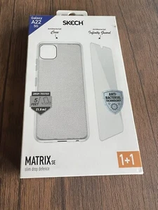 SKECH Clear Back Case Cover + Film Screen Protector for Samsung Galaxy A22 5G - Picture 1 of 2
