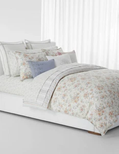 Ralph Lauren Carolyne Floral Cream Blue Queen Comforter Shams & Sheets 9pc - Picture 1 of 5