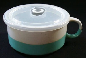 Brand New~PIER 1~Stoneware~SOUPER MUG~22oz~STEAM VENTED~Lid~STORE LABEL - Picture 1 of 9