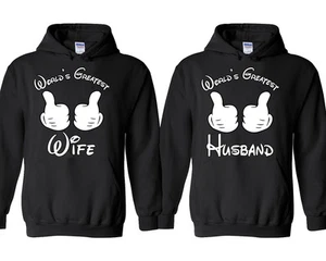 World's Greatest Wife Husband Couple HOODIE Couple Matching Valentines Hoodie - Picture 1 of 1