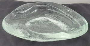 Vintage Blenko Art Glass Free Form Amoeba Bubble Art Glass Ashtray MCM Clear - Picture 1 of 8