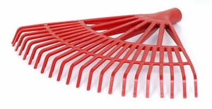 Extra verstärkt Rasenrechen aus Kunststoff Harke 43cm und 22 Zinken Laubbesen - Bild 1 von 10