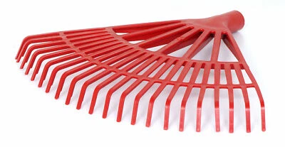 Extra verstärkt Rasenrechen aus Kunststoff Harke 43cm und 22 Zinken Laubbesen - Bild 1 von 4