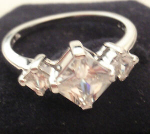 Sterling Silver Engagement Ring  .925  - New Size 7