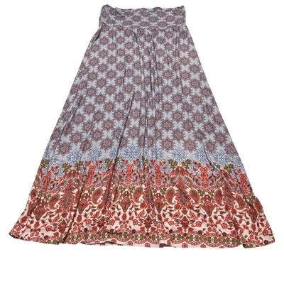 Falda Lovappella Mujer 1X Borde Zaria Floral Estampado Paisley Maxi Jersey Tejido Foto 1 de 4
