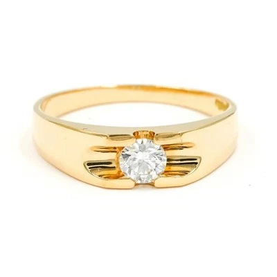 Bandring Herrenring mit Brillantsolitär 0,50ct. Scala in 18 Kt. 750 Gold 66 Top! - Bild 1 von 4