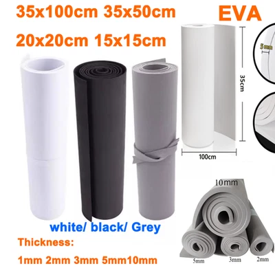 1~10mm Thick EVA Foam Sheets Handmade DIY Craft Cosplay Model White/Black/Grey - Image 1 of 4