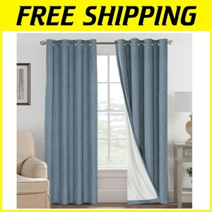 Leinen Verdunkelungsvorhänge 84 cm lang 100 % Blacko - Bild 1 von 11